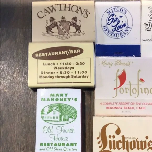 Set of 12 vintage, unused match books